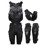 Motorcycle Vest Gears Short Pants Protective Motocycle Knee Pad Gloves Round Protection 4 Suit